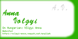 anna volgyi business card